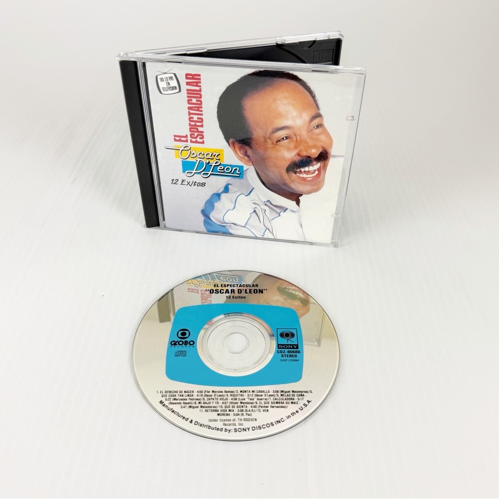 Vintage 1991 Oscar D'Leon El Espectacular 12 Exitos Audio Music CD